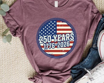 America 250 Years Freedom Patriotic USA Tee, Vintage 1776 2026 Flag Shirt