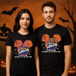 Halloween On The High Seas 2025 Mickey & Friends Halloween Halloween Cruise Trip Shirt, Halloween on the High Seas, Disney Cruise Family tee