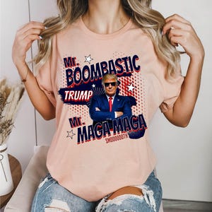 マガ・トランプ ミスター・ブームバスティック・トランプ シャツ、トランプ大統領トレンドシャツ 政治Tシャツ、2024年大統領選挙 トランプ大統領Tシャツ、共和党Tシャツ