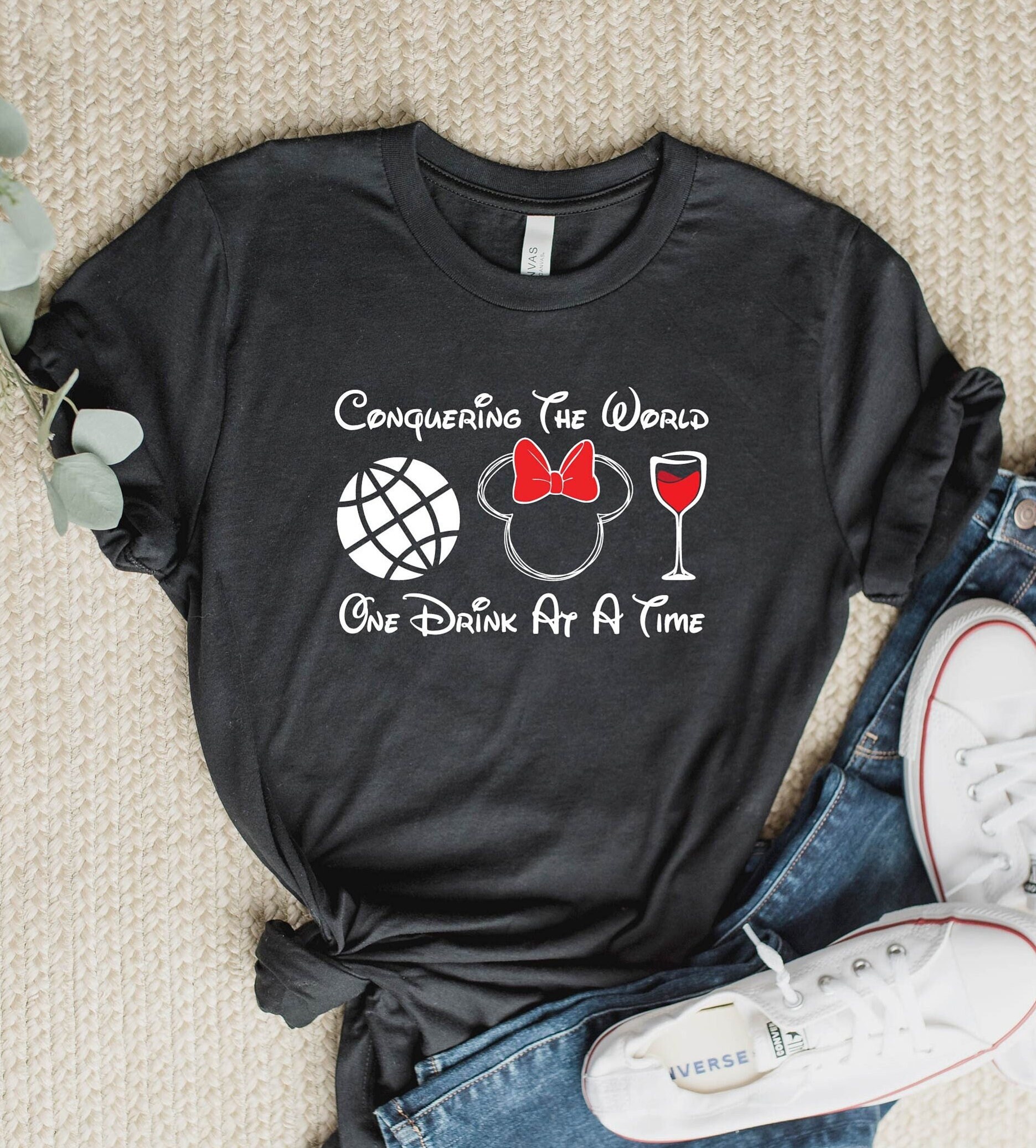 Discover Conquering the World One Drink at a Time Disney T-Shirt