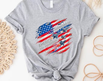 USA 250th Anniversary Shirt, 250 Years 1776-2026 Tee, Patriotic Jet Fighter Shirt, 4th of July Tee, American Flag Freedom T-Shirt