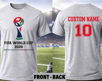 Personalized Number Fan 2026 FIFA World Cup Trophy Custom T-shirt North America Football Design Jersey USA Canada Mexico Shirt