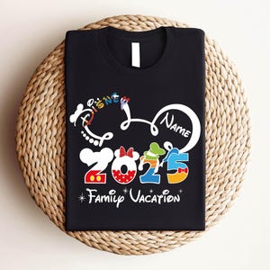 2025 Custom Name Disney Family Vacation Shirt, Disney Family Matching T-Shirt, Personalized Disney Trip, Disneyworld Matching Mickey Minnie