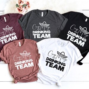 Camisetas a juego para beber del Cinco de Mayo para familiares y amigos, diseños divertidos y personalizables para la fiesta mexicana del Cinco de Mayo, camiseta de tequila
