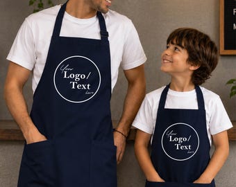 Personalized Logo Apron, Company Logo or Text for Business & Home Adult and Kids Sizes Custom Text Apron, Restaurant Apron, Chef Apron,