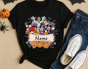 Disney Halloween All Characters Mickey And Friends Halloween Boo Custom Shirt, Disney Halloween Mummy Shirt, Disneyland Halloween Gift Tees