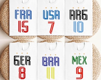 Unisex Retro Soccer Tees: Brazil, Argentina, USA, Mexico, England, Portugal, France, Germany! FIFA World Cup 2026 T-Shirt