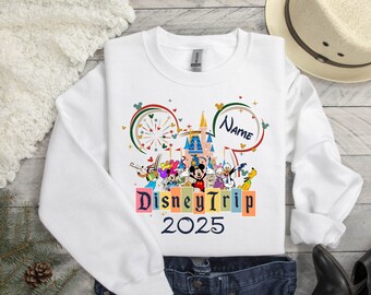 Aangepaste naam Disney Trip 2025 Mickey and Friends-sweatshirt, Disney Friends-sweatshirt, Mickey & Co-hoodie, Disneyland Disney Group-sweater