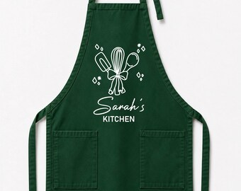 Personalised Apron With Name Christmas Gift For Her Housewarming Mother's Day Birthday Gift Bakery Bakers Mum Auntie Grandma Kitchen Present