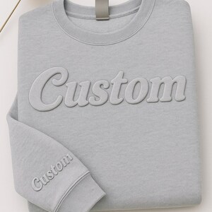 Sweat-shirt à capuche personnalisé en relief, lettrage 3D tendance, pull à capuche personnalisé avec texte en relief, cadeau prénom personnalisé, pull confortable unique