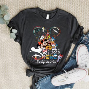 2025 Custom Name Disney Family Vacation Mickey Friends Shirt, Disney Family Matching Gift, Personalized Disney Trip,Disneyworld Matching tee