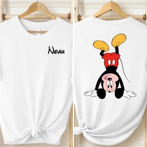 Disney Custom Name Mickey Mouse Funny Somersault Mickey Shirt, Front and Back Custom Friends and Family Matching Gift Tee, Disney Trip Shirt