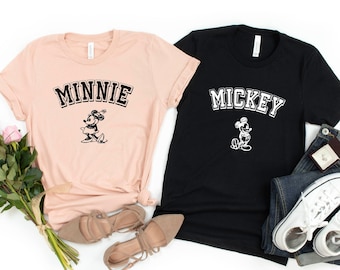 Camiseta vintage do Mickey e da Minnie, desenho do Mickey, desenho da Minnie, Mickey e Minnie vintage, Férias em Família na Disney, Camiseta infantil da Disney, Disneyworld