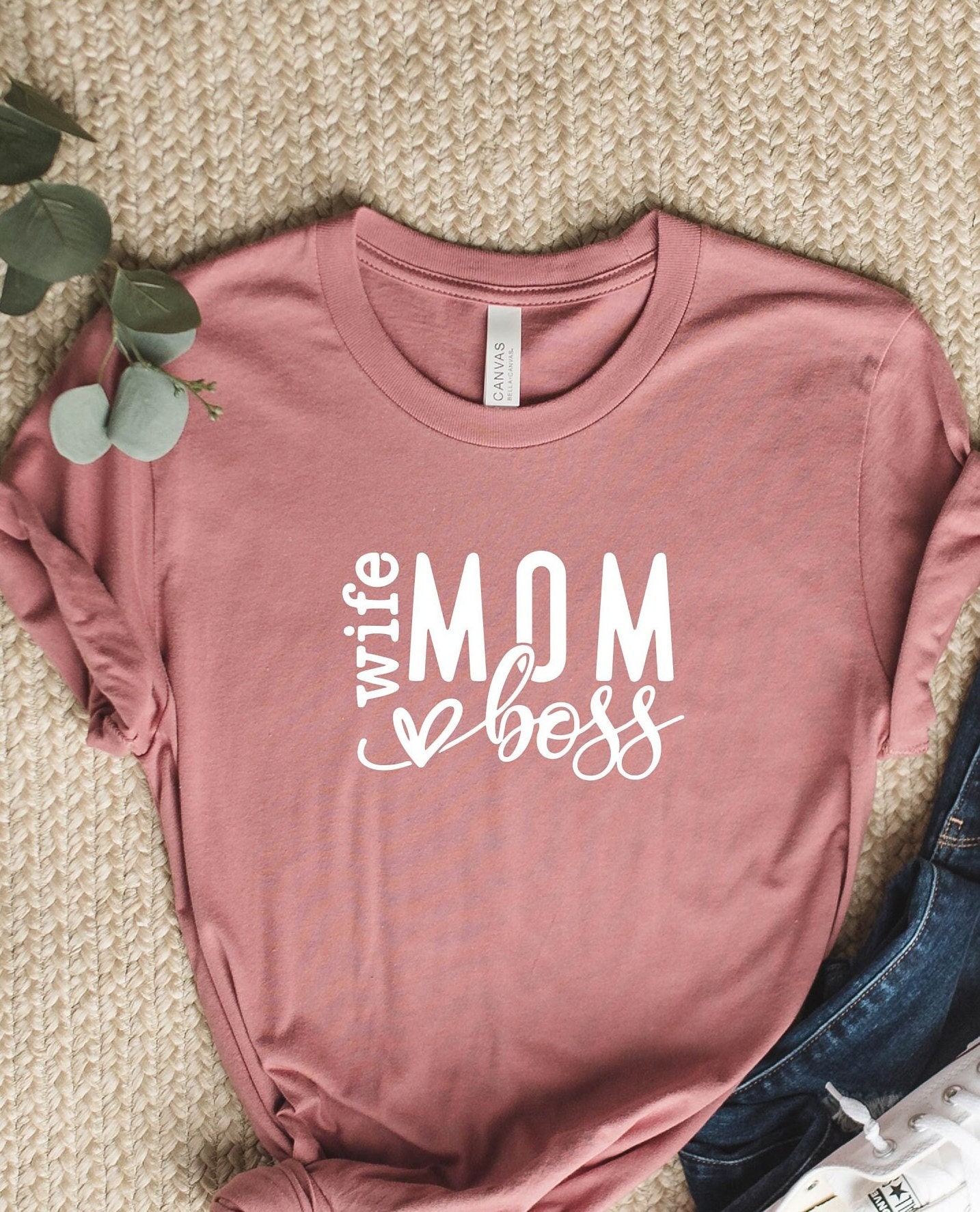Maglietta Mamma Moglie Capo T-Shirt Divertente Wife Mom Boss