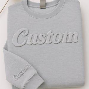 Aangepaste sweater hoodie met bladerdeeg reliëf, trendy 3D-letters, gepersonaliseerde hoodie trui met verhoogde tekst, aangepaste naam cadeau, unieke gezellige trui