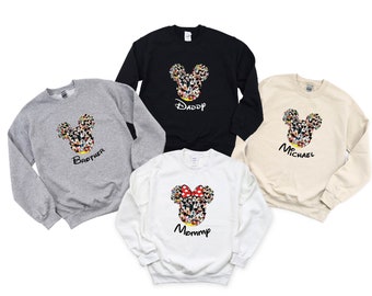 Disney Mom Dad Custom Name, Disney Family Vacation Sweatshirt, Magical Disney World,Family Hoodie For Disneyland,Mickey Minnie Disney Family