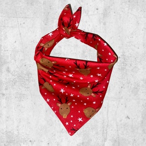 Red reindeer Rudolph Christmas dog bandana