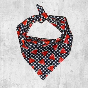 Watermelon check spring summer dog bandana