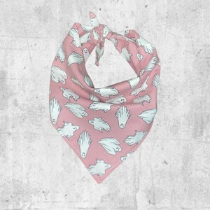 Pink purple ghosts halloween dog bandana