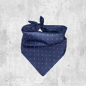 Navy blue polka dot dog bandana