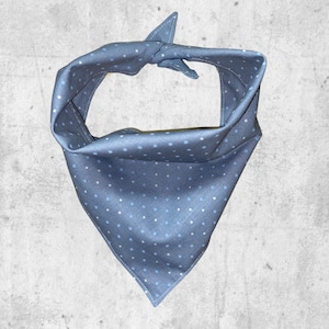 Light blue polka dots dog bandana - chambray