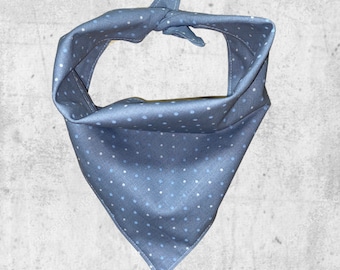 Light blue polka dots dog bandana - chambray