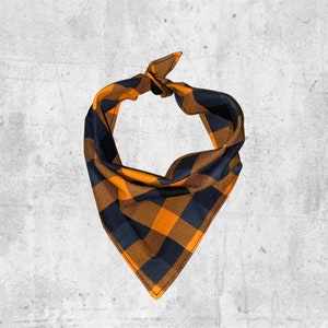 Plaid flannel fall halloween dog bandana