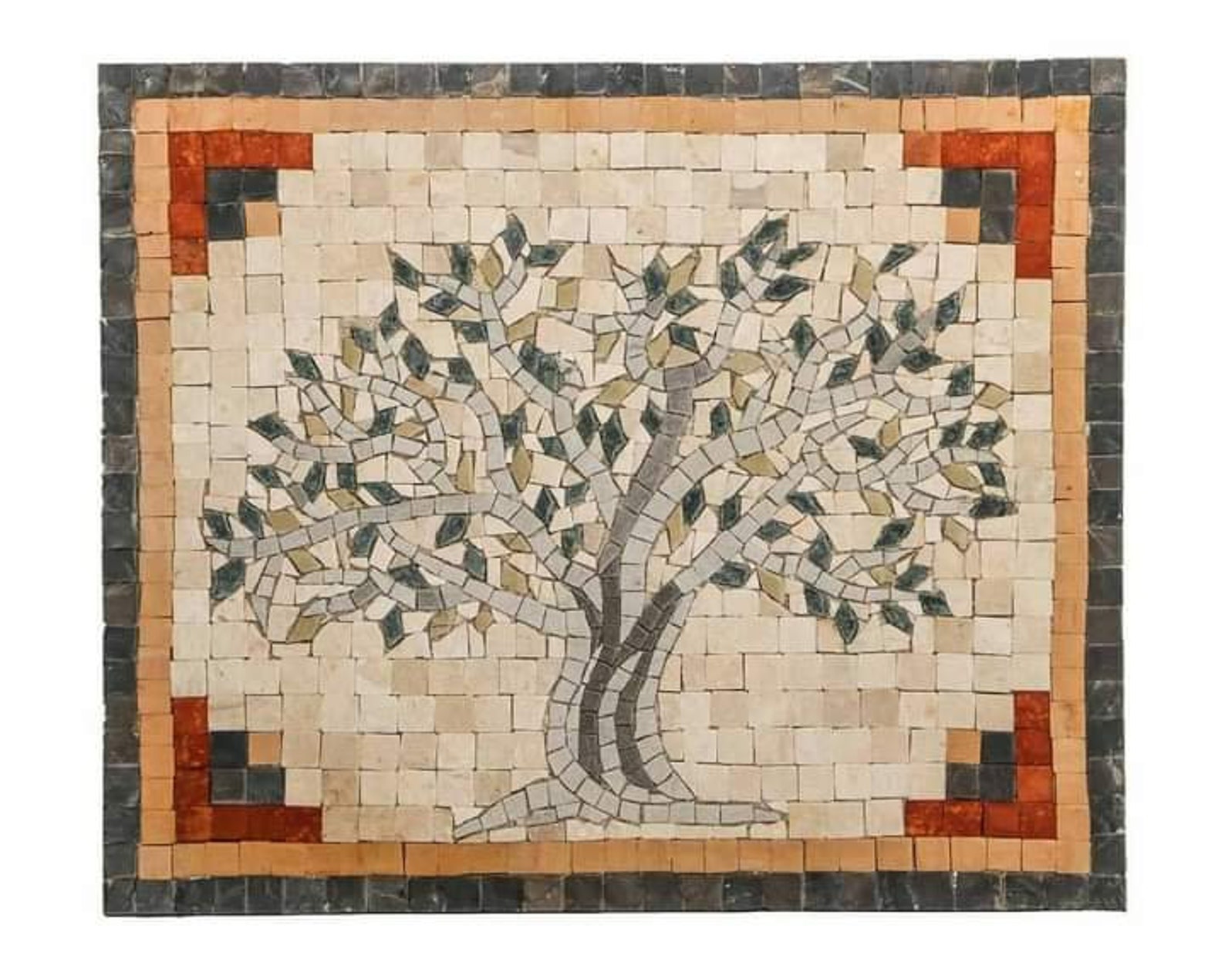 Olive Tree Kitchen Backsplash Mural Mosaic Tiles. Handcrafted Etsy