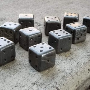 20MM Damascus Steel Dice, 23 Dollar per Die - Forged Steel / Damascus Steel / Six Sided Iron / Game Dice / Larp / Gamer Gift