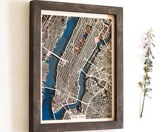 Custom City Map of any City in the World with Epoxy: Personalized Wall Art
