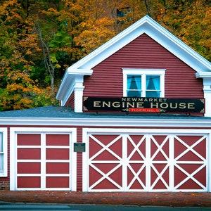 Historic Fire Engine House in Newmarket With New England Fall Colors