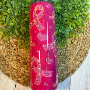 Pink Breast Cancer Awareness Tumbler
