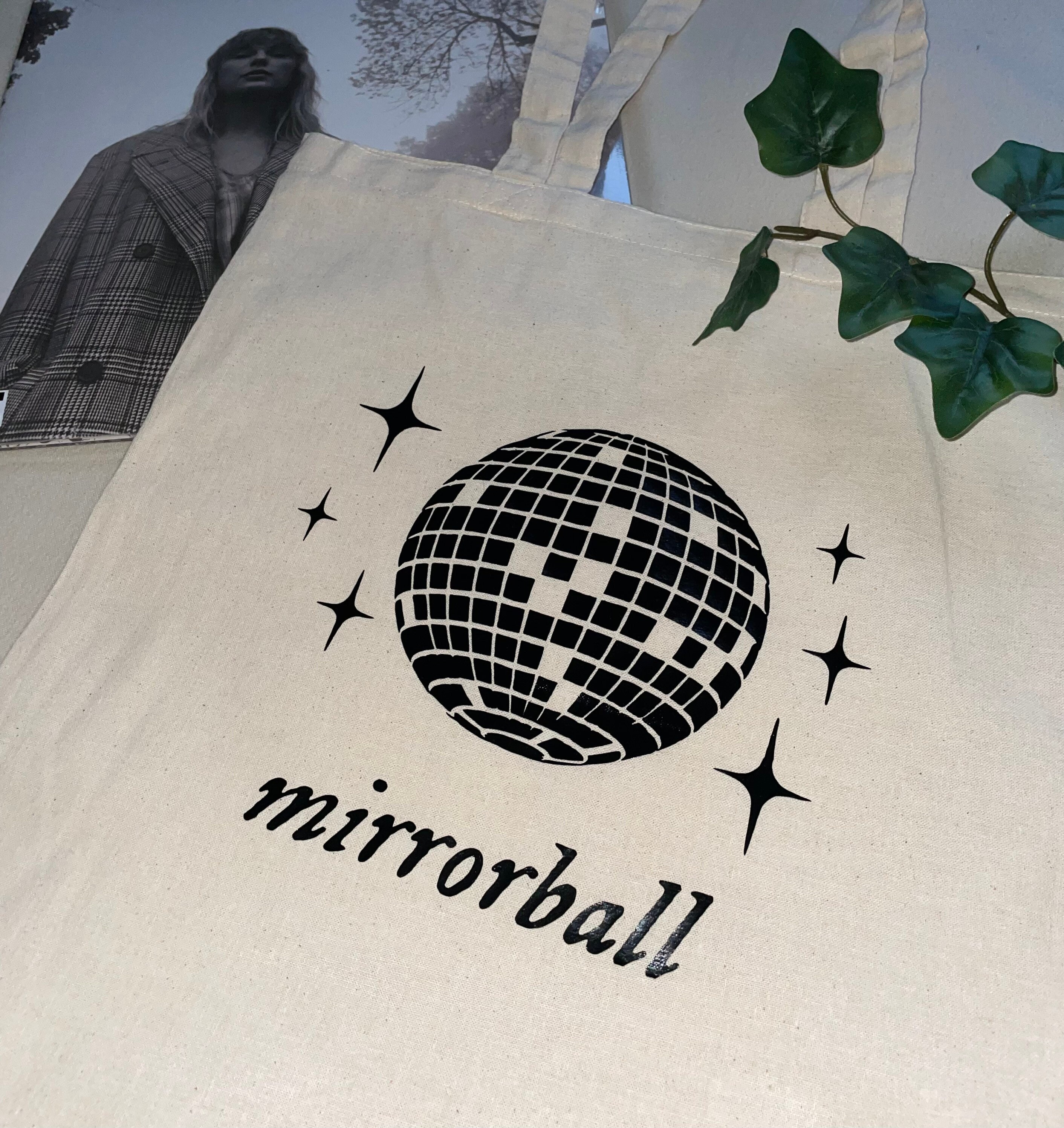 Taylor Swift Folklore Mirrorball Inspired Tote Bag Merchandise Swiftie