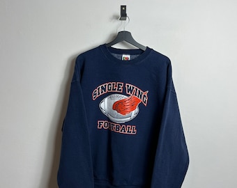 Vintage FOTL Sweater L blue 1999 Denver Single Wing Football College 90s