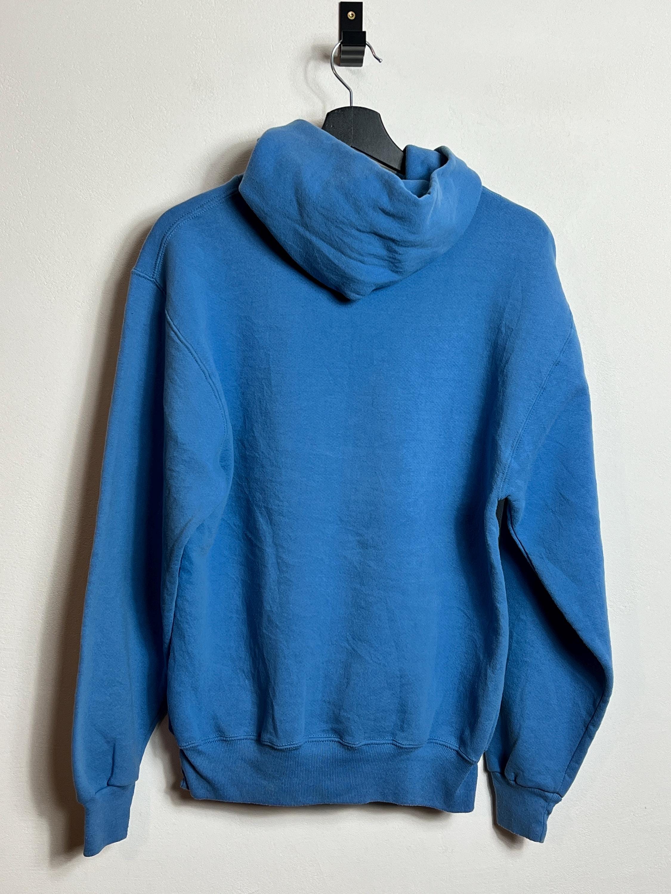 Vintage Russell Hoodie S Light Blue Athletic Sweater 90s Made in 