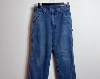 Pantalones vaqueros de carpintero Carhartt Single Knee, talla S 32x32, de mezclilla azul