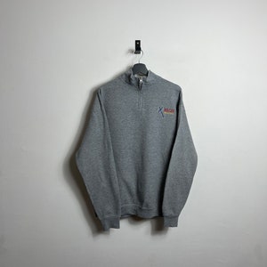Regis Middle School Quarter Zip L grey Sports University Varsitiy skate Jerzees