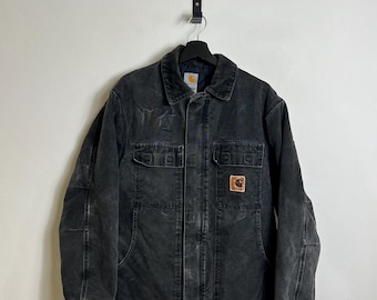 Vintage Carhartt Active Jacket M Black Faded Distressed