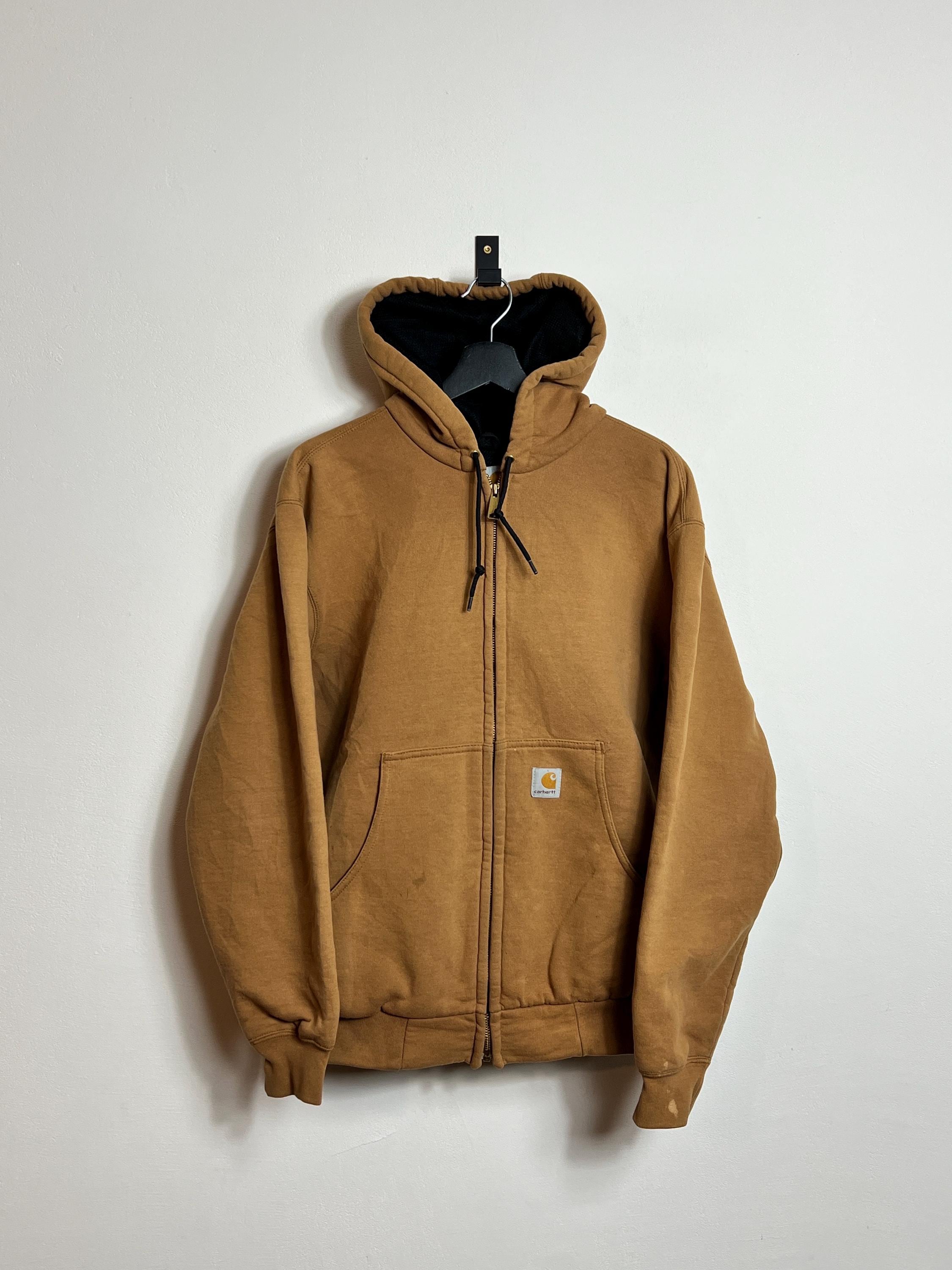 carhartt J149 BRN ブラウン フルジップパーカー Carhartt J149 BRN Full Zip Hoodie Workwear Thermal Lined