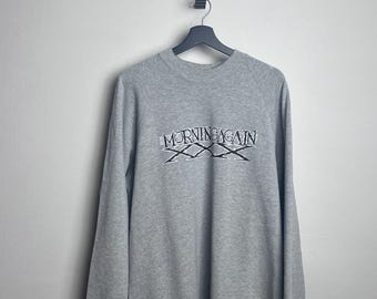 Sweat-shirt Morning Again des années 90, taille L, gris vieilli, Hand of Hope, Straight Edge, Hardcore, Metalcore, Good Life Recordings