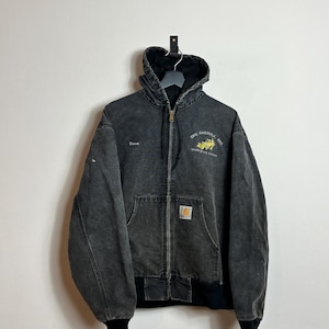 Vintage Carhartt Active Jacket M Black Faded Distressed