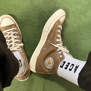 A G E D Logo Socks White One Size Skate Sports Tennis Running