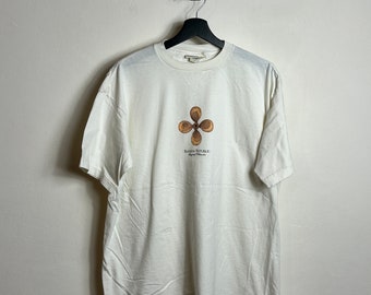 Vintage Banana Republic T Shirt L cream white Made in USA Rare Single Stitch 90s