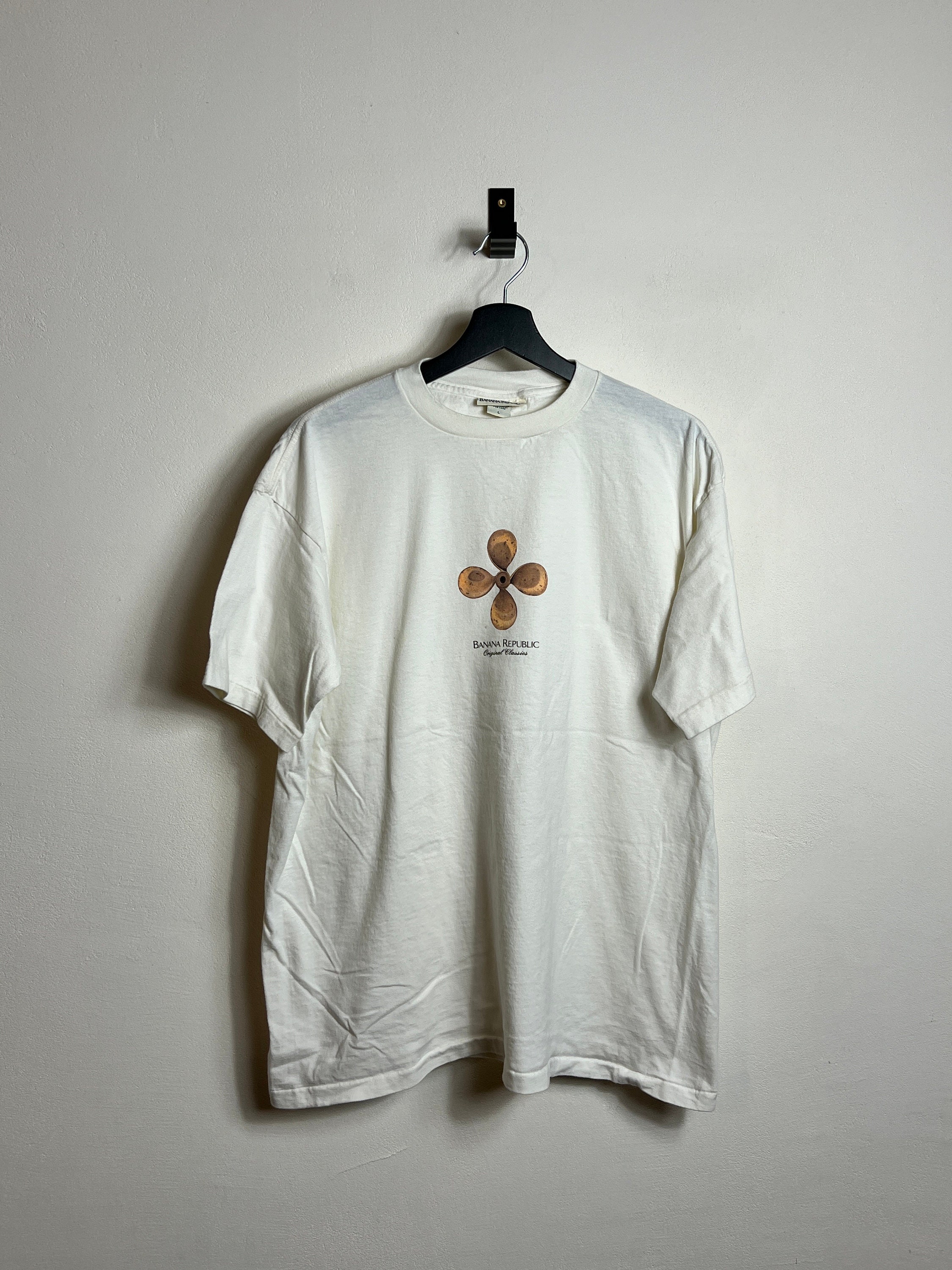 【正規品質保証】 T Republic Banana Vintage Shirt USA in Made White Cream L トップス