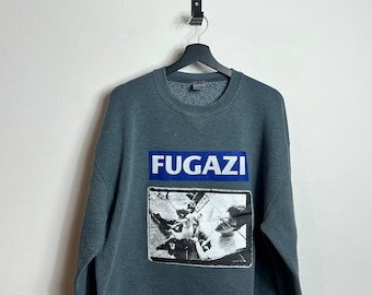 Fugazi Band Sweater M/L gris Russell Athletics Crew Neck HC Punk Minor Threat