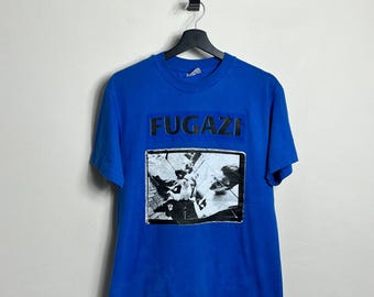 Fugazi Band T Shirt S / Meter blue Screen Print Minor Threat HC Punk Single Stitch Hanes 90s