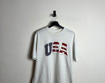 Vintage Anvil USA T Shirt L white