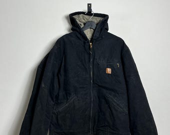 Casaco Carhartt Sierra L preto Outsiders bordado jeans feito no México