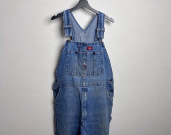 Peto Dickies M 34x32 azul vaquero para trabajo, ropa de carpintero