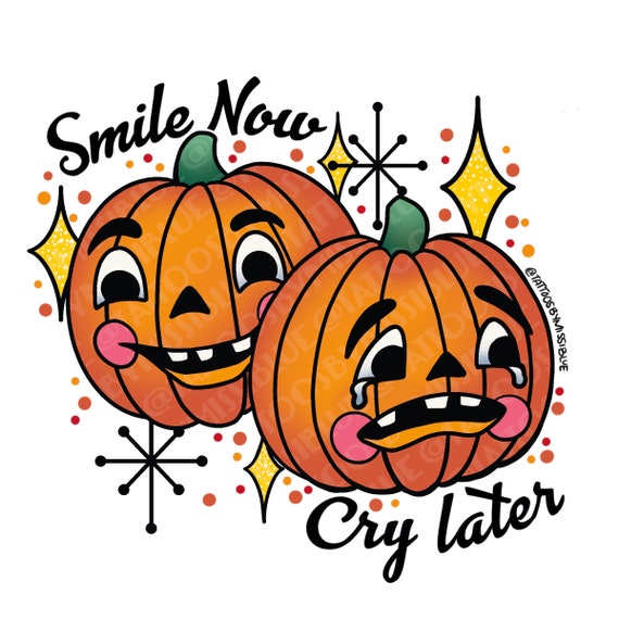 Smile Now Cry Later Halloween Jack O Lantern Sticker 